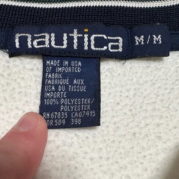 Nautica White Pullover with Navy Accents - Picture 3 of 3